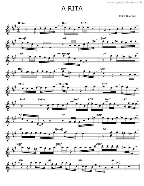 Partitura da música A Rita v.5