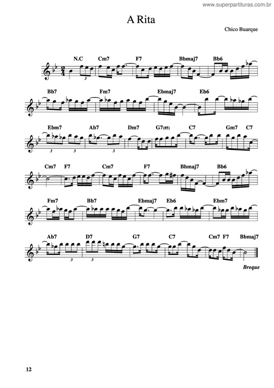 Partitura da música A Rita v.6