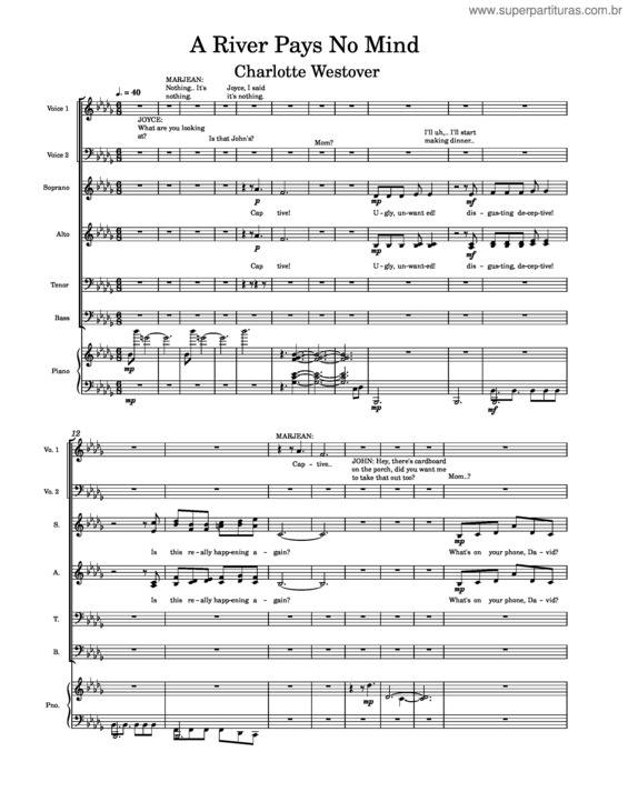 Partitura da música A River Pays No Mind v.2