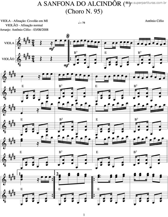 Partitura da música A Sanfona Do Alcindôr