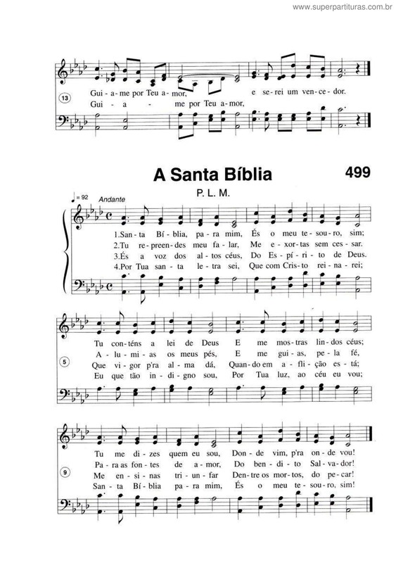Partitura da música A Santa Bíblia