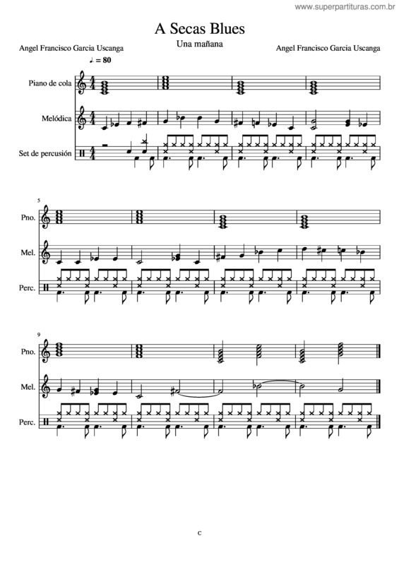 Partitura da música A Secas Blues