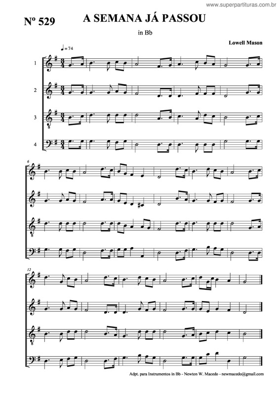 Partitura da música A Semana Já Passou v.2