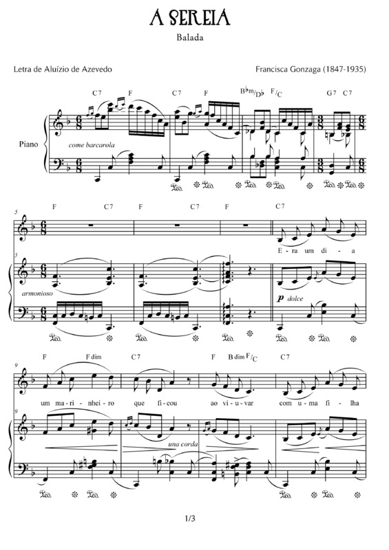 Partitura da música A Sereia v.3