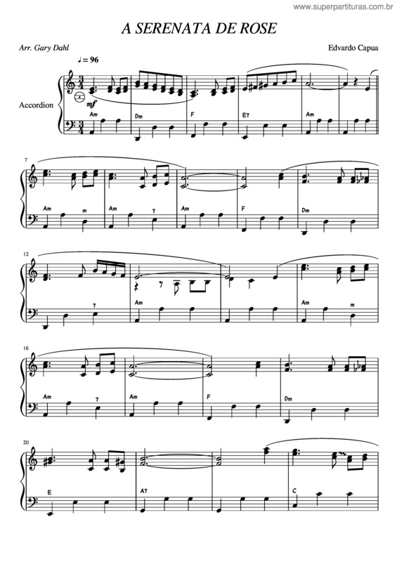 Partitura da música A Serenata De Rose