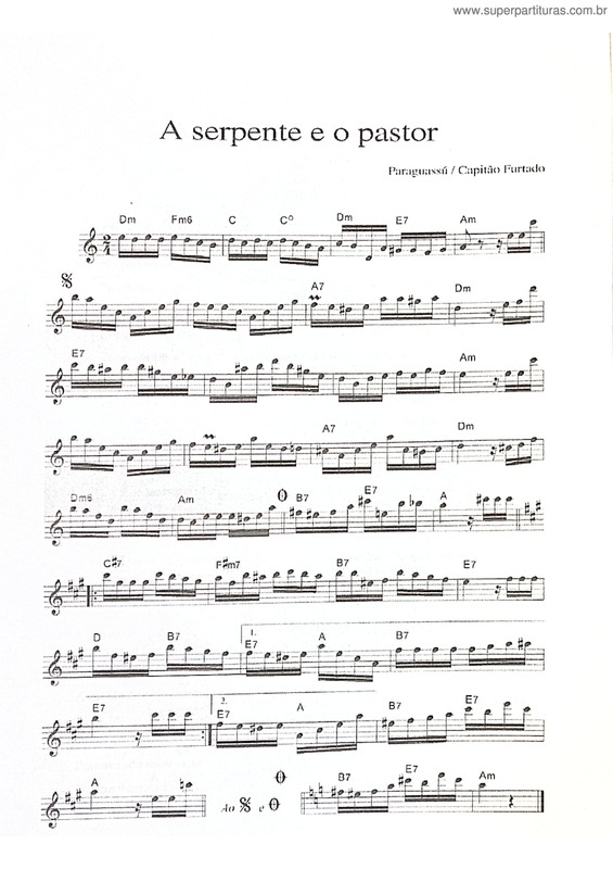Partitura da música A Serpente E O Pastor v.3