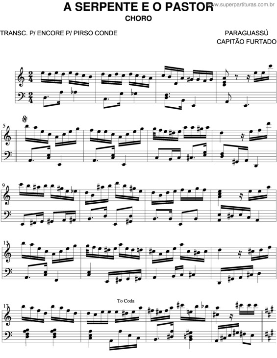 Partitura da música A Serpente E O Pastor