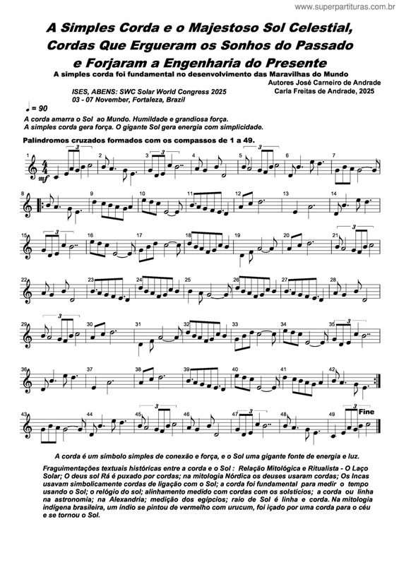 Partitura da música A Simples Corda E O Majestoso Sol Celestial, Cordas Que Ergueram Os Sonhos Do Passado E Forjaram A Engenharia Do Presente v.2