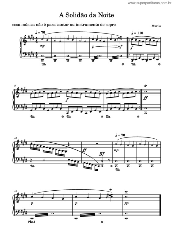 Partitura da música A Solidão Da Noite
