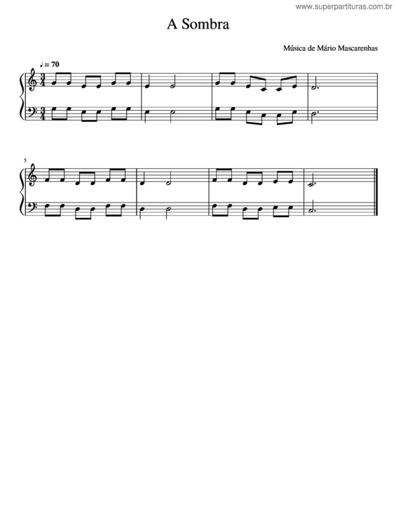 Partitura da música A Sombra