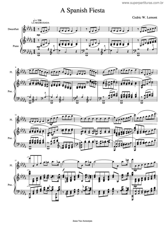 Partitura da música A Spanish Fiesta – Cedric W. Lemont