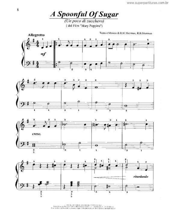 Partitura da música A Spoonful Of Sugar v.2