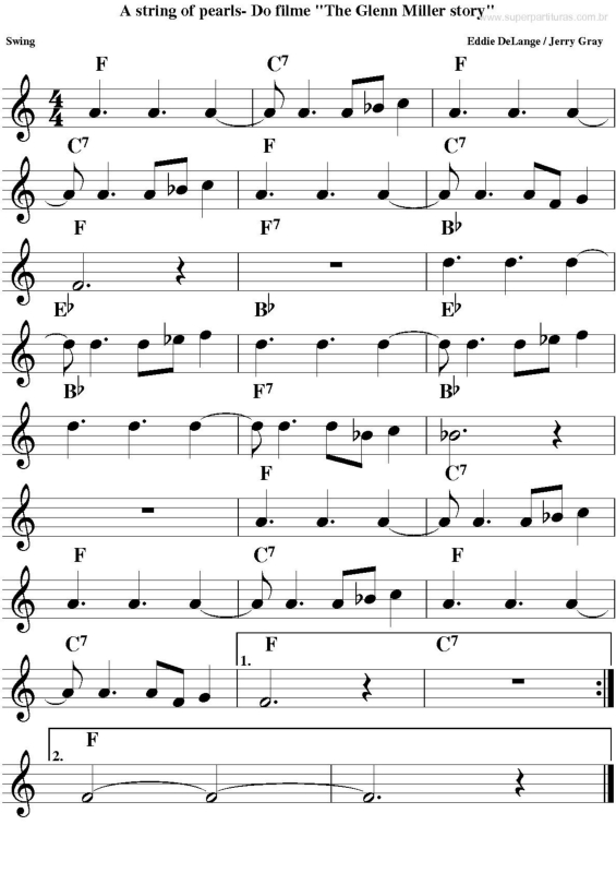 Partitura da música A String Of Pearls (The Glenn Muller Story)