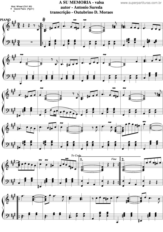 Partitura da música A Su Memoria v.4