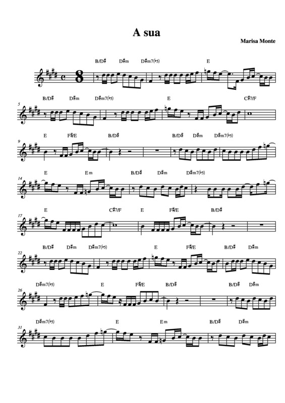 Partitura da música A Sua v.2