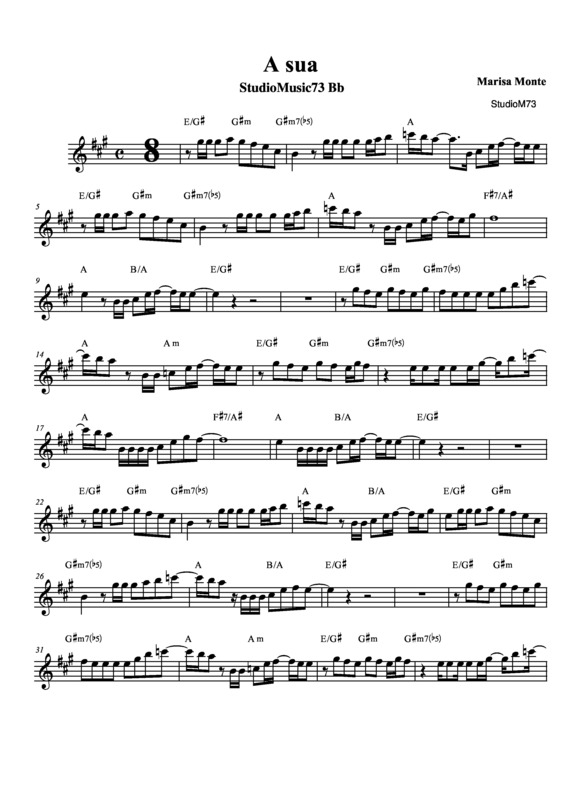 Partitura da música A Sua v.3