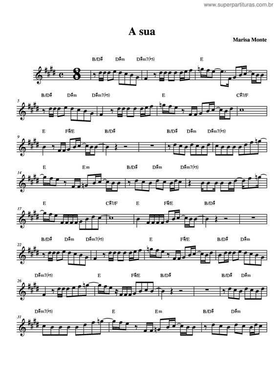 Partitura da música A Sua v.6