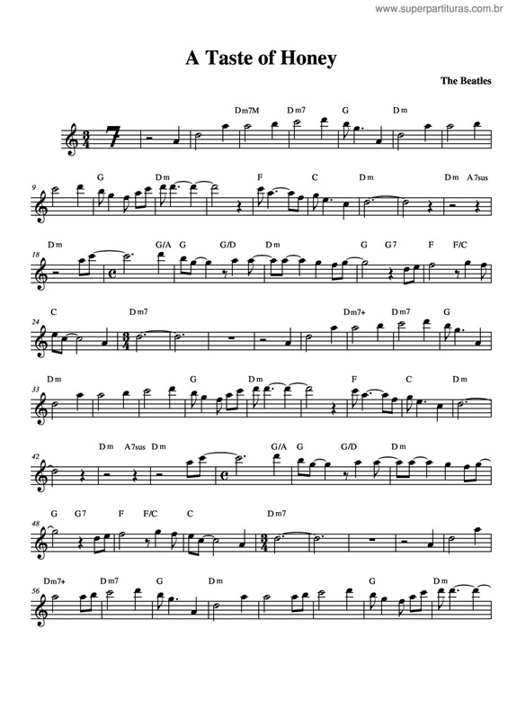 Partitura da música A Taste Of Honey v.3