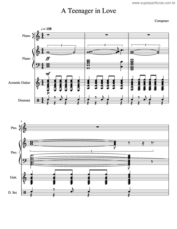 Partitura da música A Teenager In Love