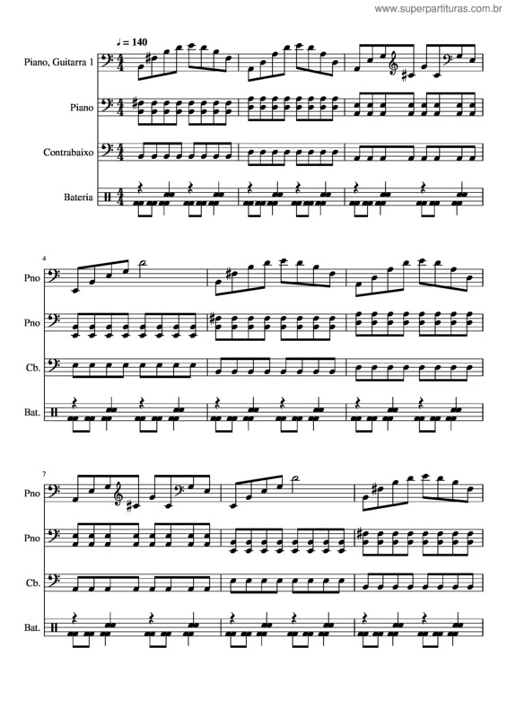 Partitura da música A Tempestade – Legião Urbana