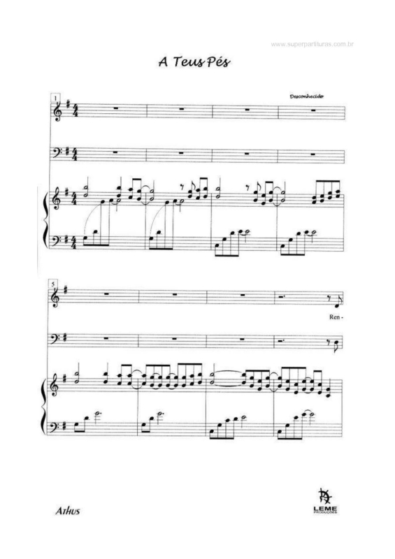 Partitura da música A Teus Pés