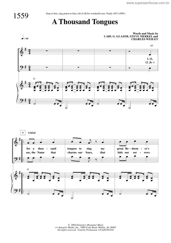 Partitura da música A Thousand Tongues