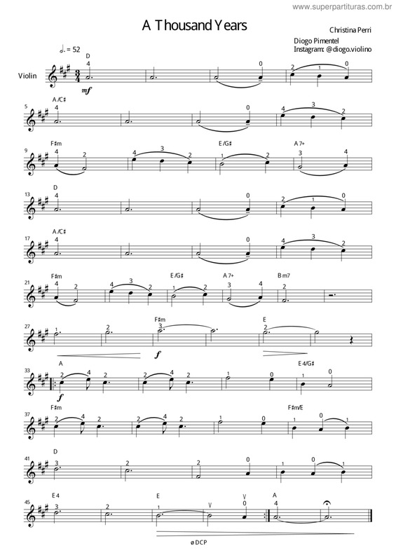 Partitura da música A Thousand Years v.24