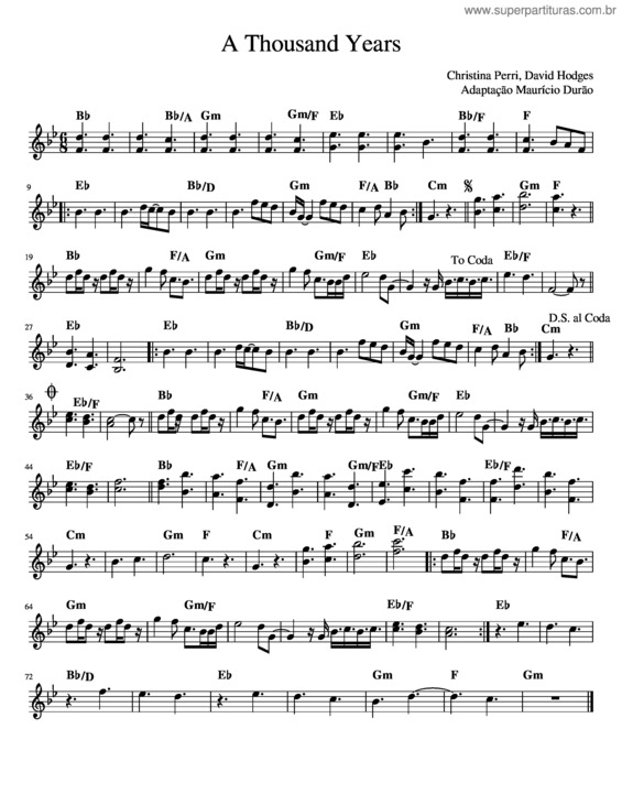 Partitura da música A Thousand Years v.26