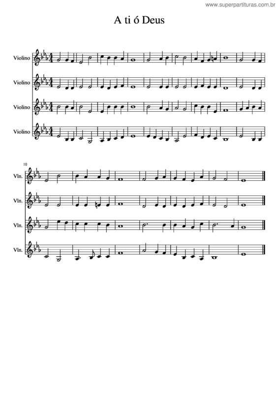 Partitura da música A Ti Deus