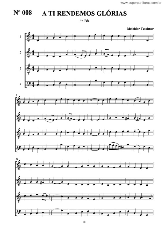 Partitura da música A Ti Rendemos Glórias v.2