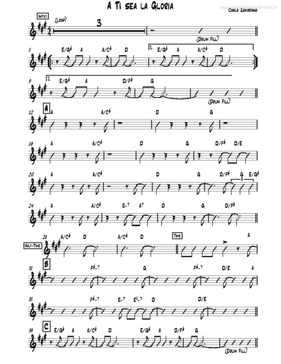 Partitura da música A Ti Sea la Gloria