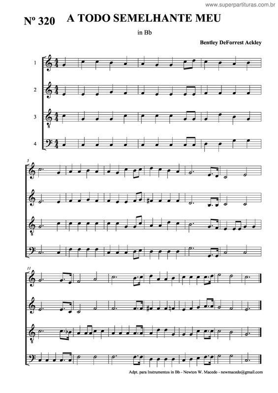 Partitura da música A Todo Semelhante Meu v.2