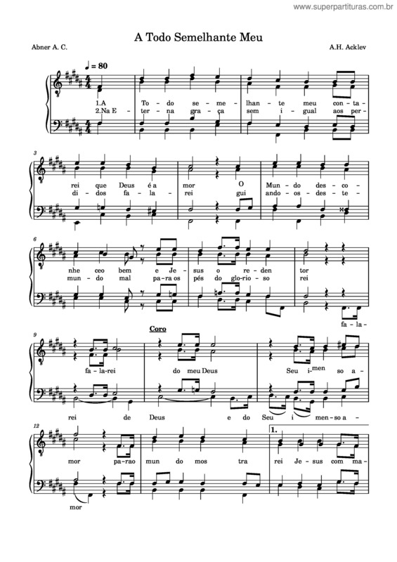 Partitura da música A Todo Semelhante Meu v.3