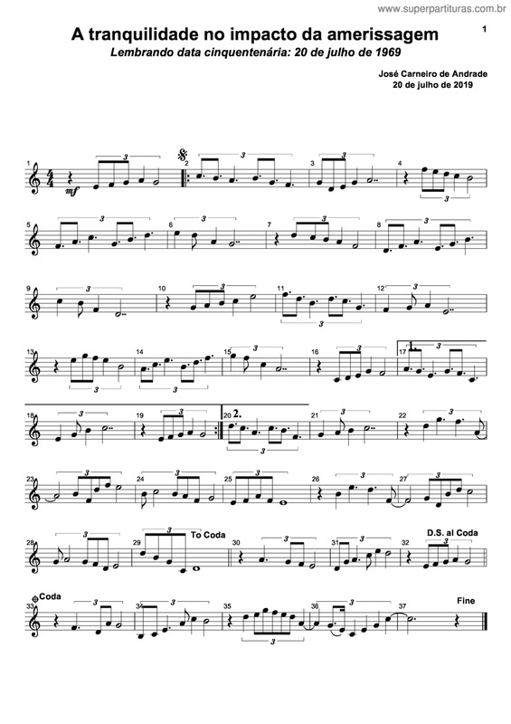 Partitura da música A Tranquilidade No Impacto Da Amerissagem