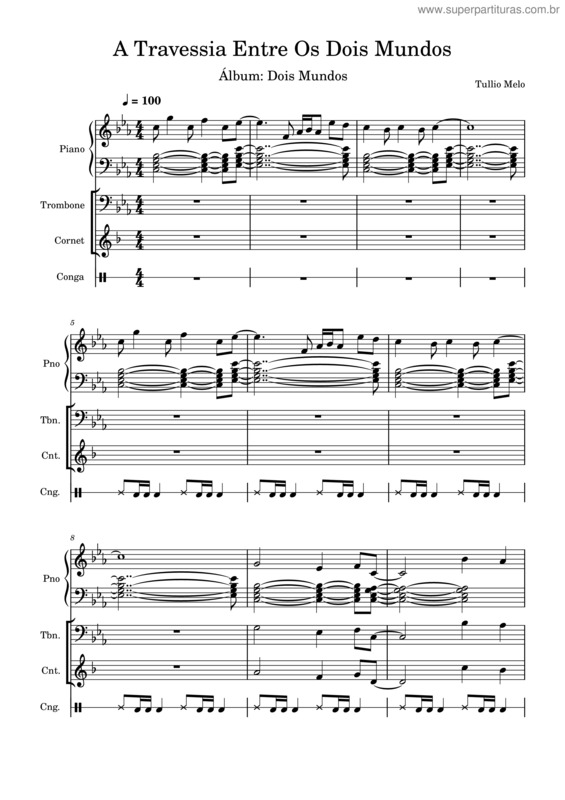 Partitura da música A Travessia Entre Os Dois Mundos