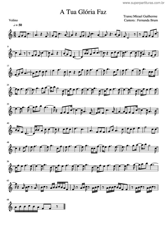 Partitura da música A Tua Glória Faz v.4