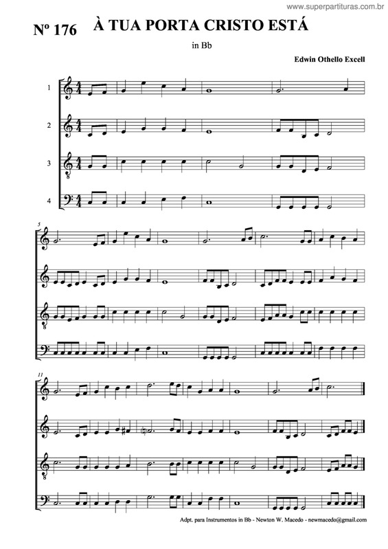 Partitura da música À Tua Porta Cristo Está v.2