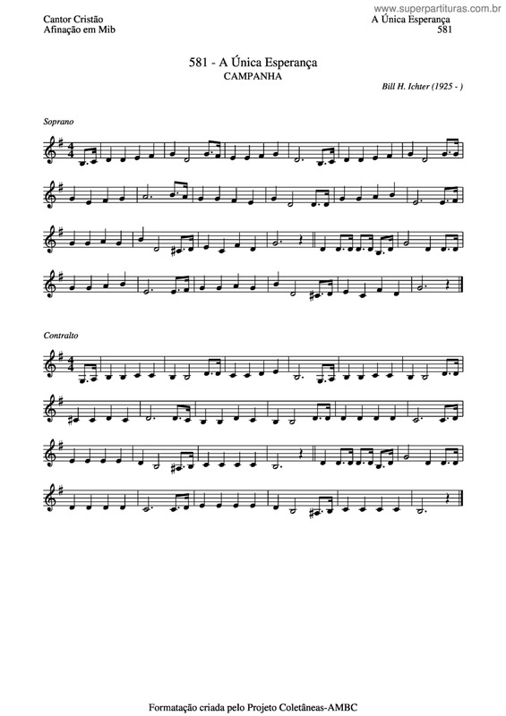 Partitura da música A Única Esperança v.4