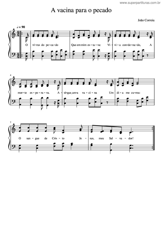 Partitura da música A Vacina Para O Pecado