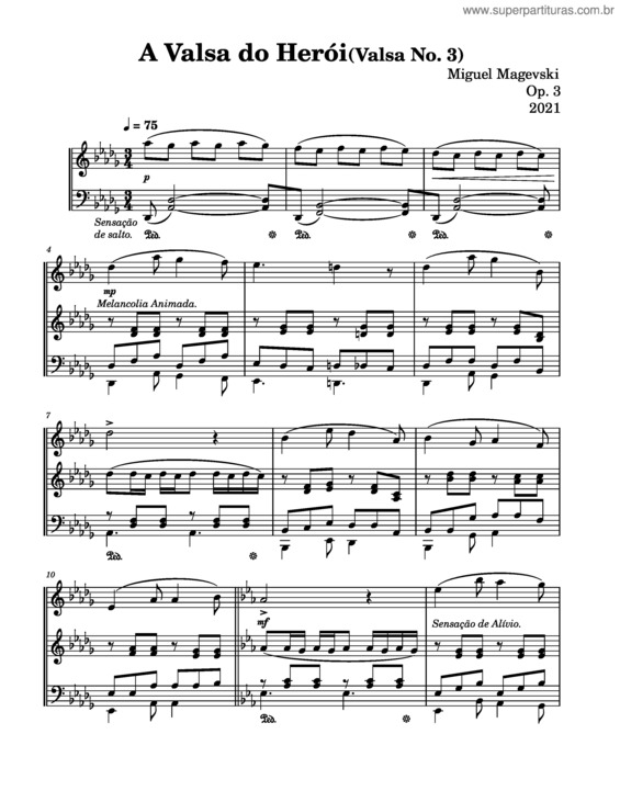 Partitura da música A Valsa Do Herói  Valsa No. 3