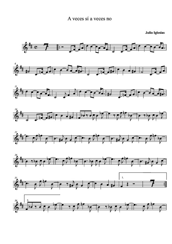 Partitura da música A Veces Si A Veces No v.2