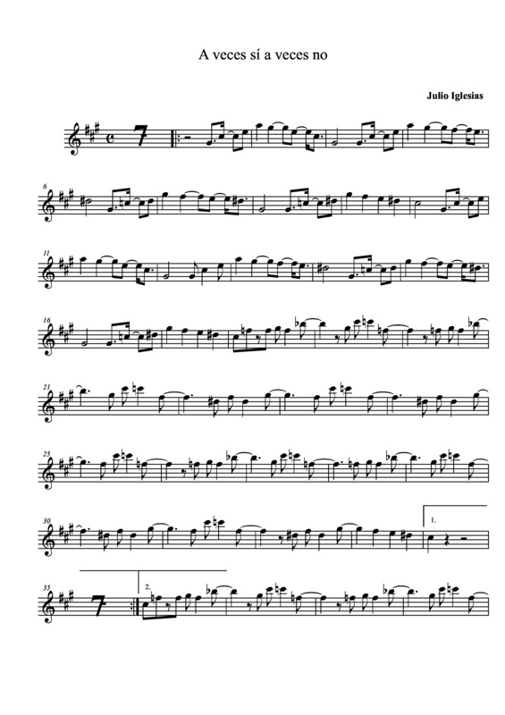 Partitura da música A Veces Si A Veces No