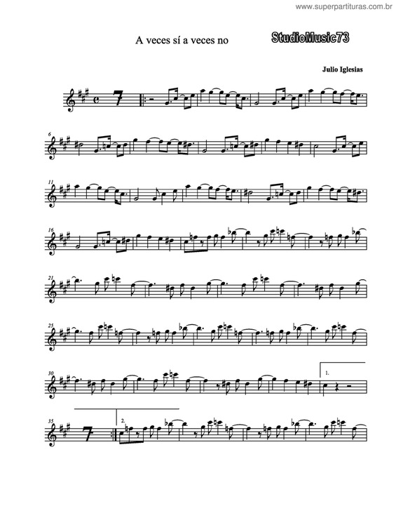 Partitura da música A veces sí veces no