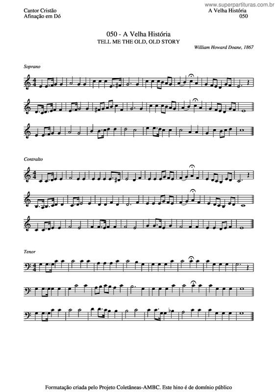 Partitura da música A Velha História v.2