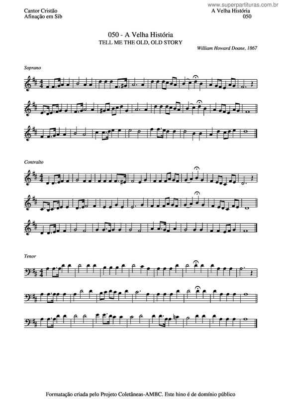 Partitura da música A Velha História v.3