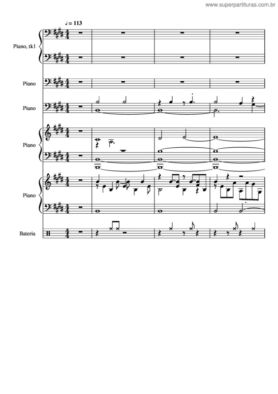 Partitura da música A Via Lactea – Legião Urbana