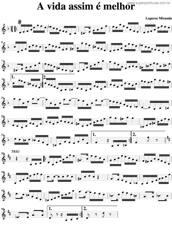 Partitura da música A Vida Assim É Melhor v.2