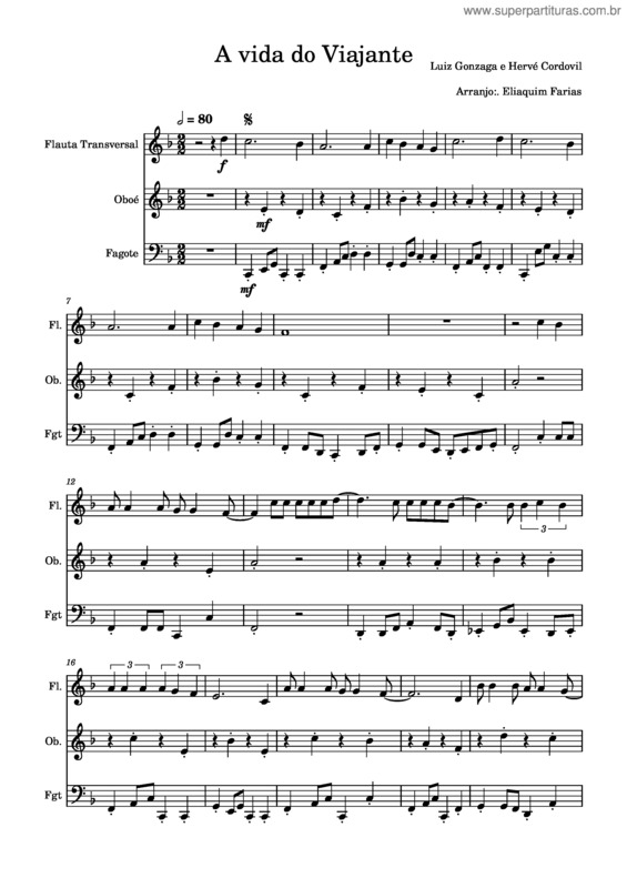 Partitura da música A Vida Do Viajante – Luiz Gonzaga A Vida De Viajante