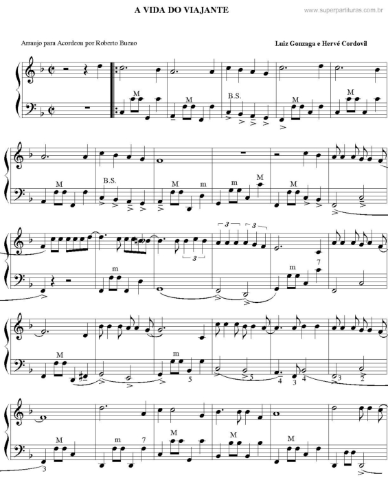 Partitura da música A Vida Do Viajante v.4