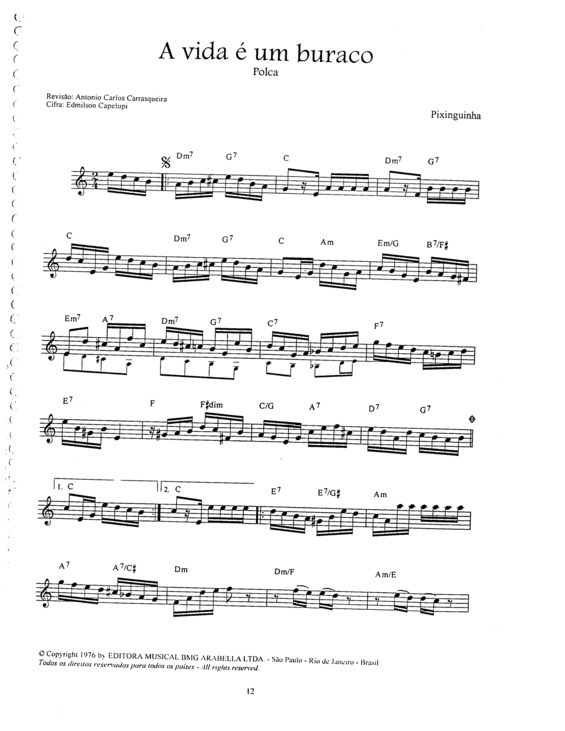 Partitura da música A Vida É Um Buraco v.6